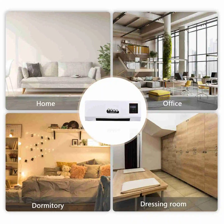 Wall mounted 2-in-1 heater and fan with digital display - view 4