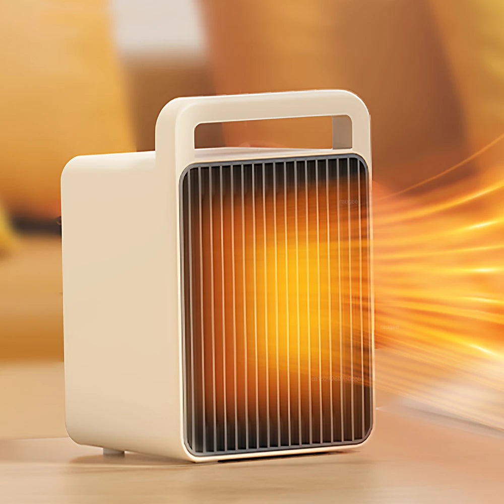 600W compact ceramic fan heater for bedroom and desk
