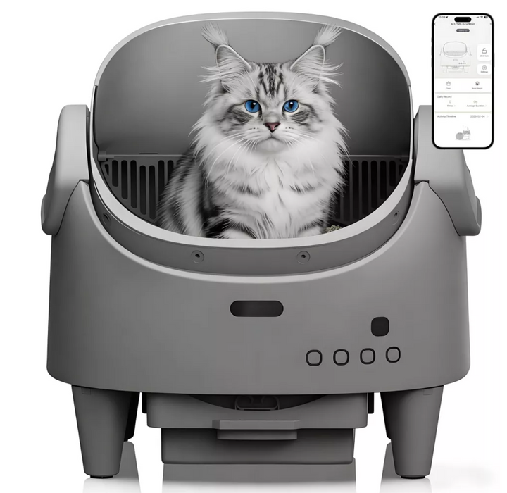 Smart Open Automatic Cat Litter Box 8L Self-Cleaning WiFi App Control Anti-Pinch Odor Removal Electric Pet Toilet