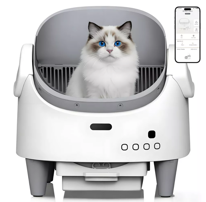 Smart Open Automatic Cat Litter Box 8L Self-Cleaning WiFi App Control Anti-Pinch Odor Removal Electric Pet Toilet