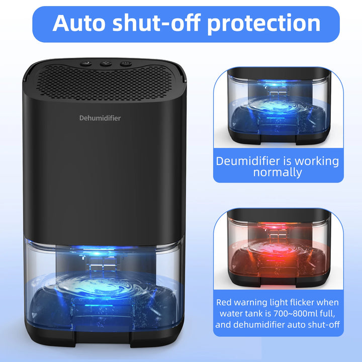 Portable Dehumidifier | 1000ml Quiet Tank for Bedrooms and Small Rooms