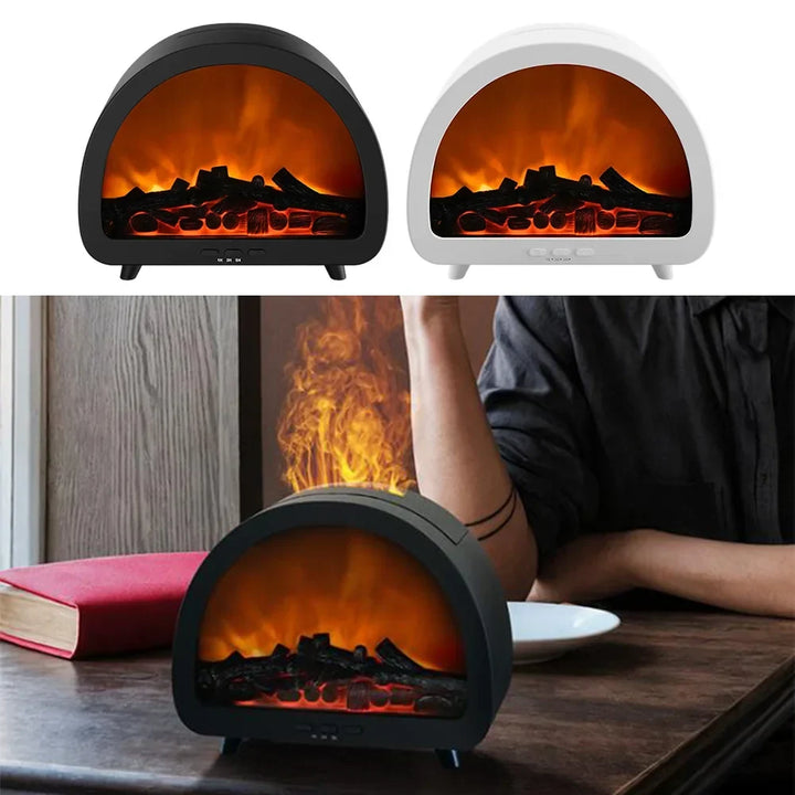 Flame effect aroma humidifier with cosy LED glow - view 3