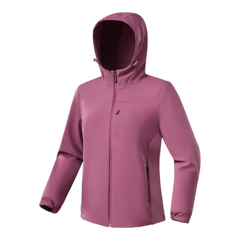 Women's Simple Long-Sleeve Hooded Jacket