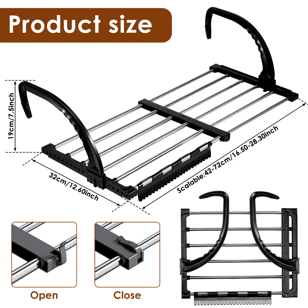Extendable Radiator Airer | Over-Radiator Clothes Drying Rack, Stainless Steel