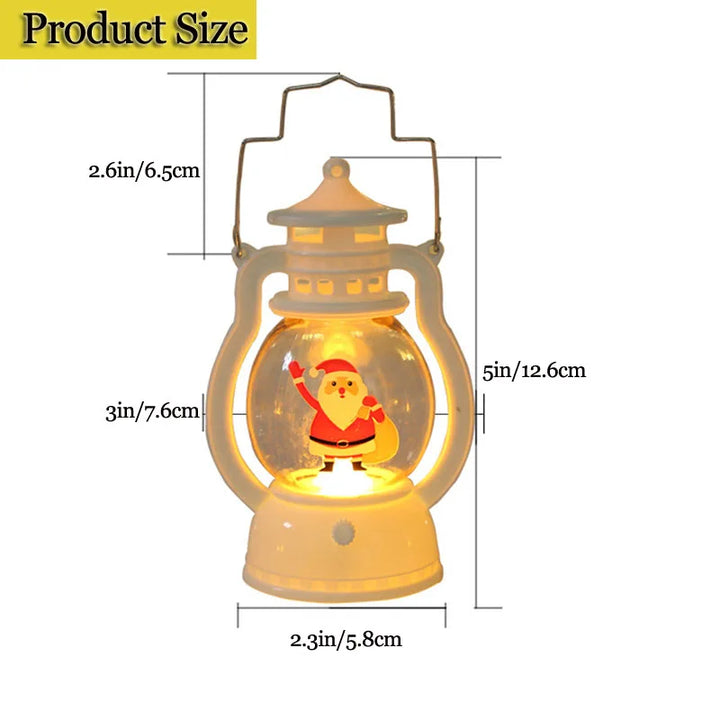 Portable LED Christmas Santa Claus Snowman Lanterns Indoor Decor