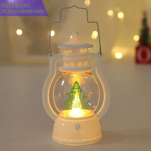 Portable LED Christmas Santa Claus Snowman Lanterns Indoor Decor