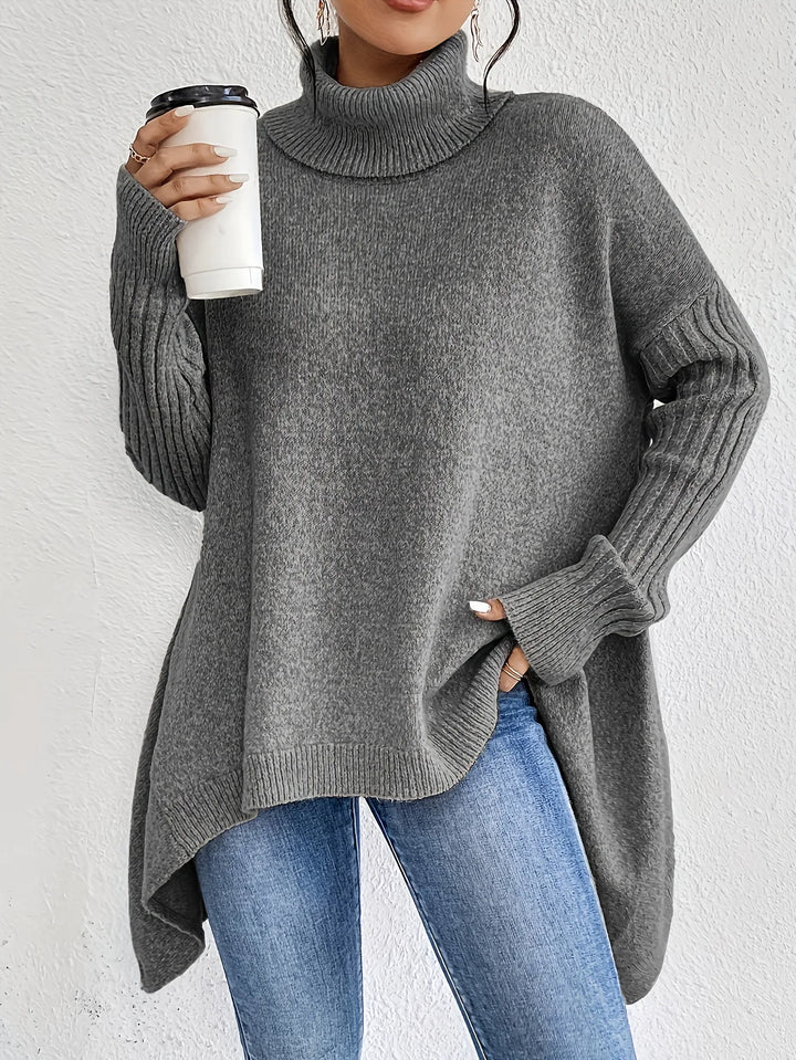 Women's Cashmere-Blend Roll-Neck Winter Top