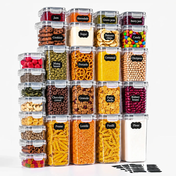 28-Piece Airtight Food Storage Containers | Stackable Pantry Set