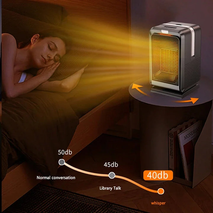 1000W oscillating ceramic heater with remote control - view 4