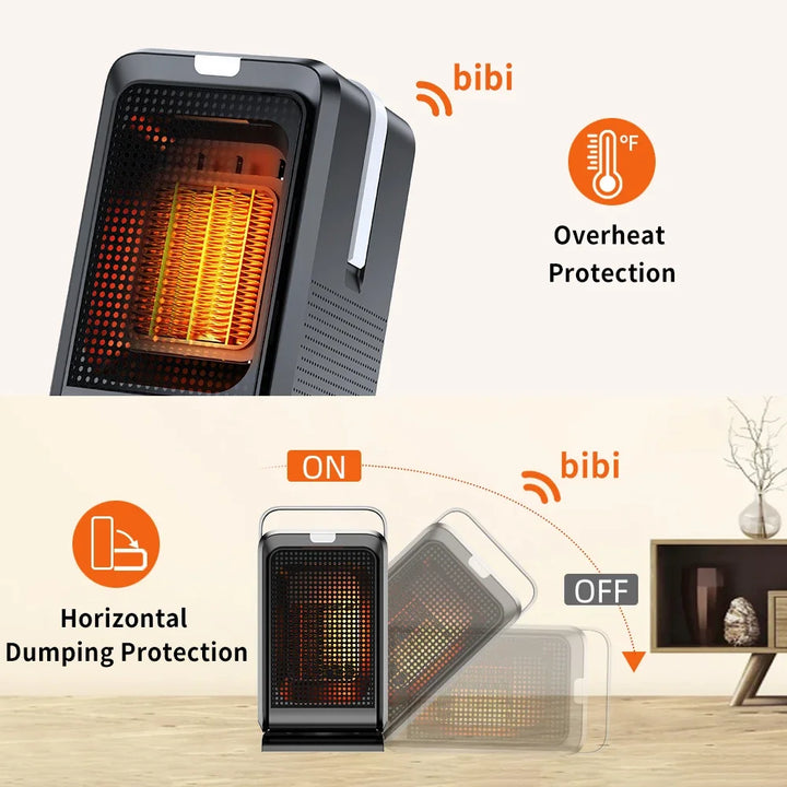 1000W oscillating ceramic heater with remote control - view 6