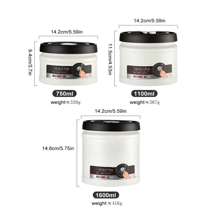 Stainless Steel Coffee Bean Vacuum Sealed Canister Airtight Storage