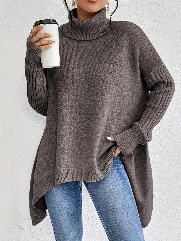 Women's Cashmere-Blend Roll-Neck Winter Top