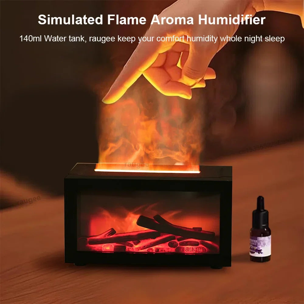 Fireplace Flame Humidifier & Aroma Diffuser – Essential Oil Air