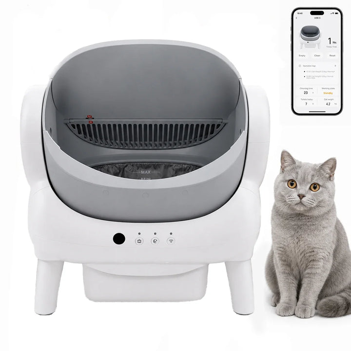 Smart Cat Litter Box | Automatic Self-Cleaning with App Control | Odor Isolation Design for Effortless Cleaning