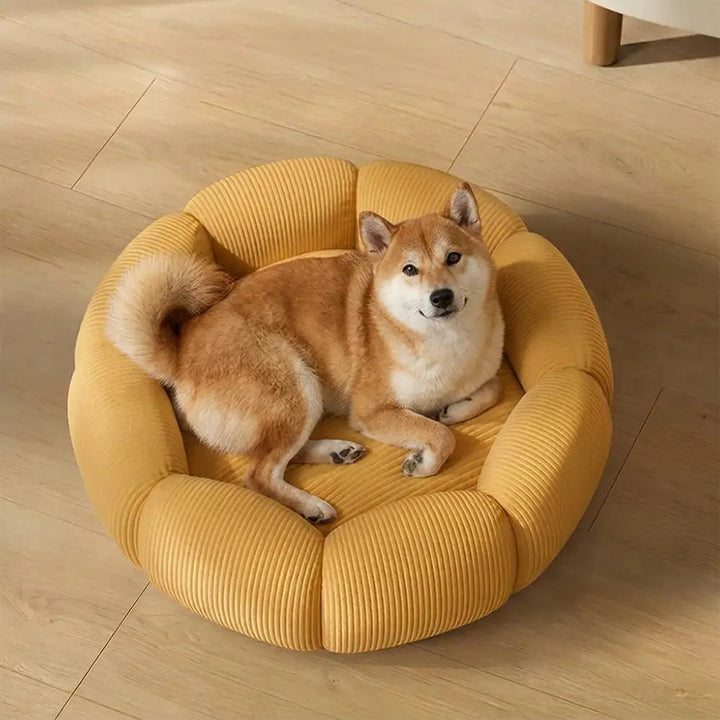 Soft Neck Support Washable Round Cat Bed Dog Bed 1