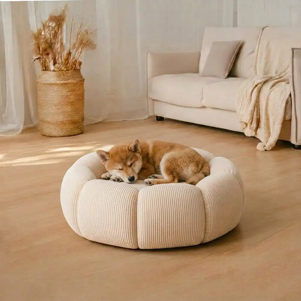 Soft Neck Support Washable Round Cat Bed Dog Bed 2