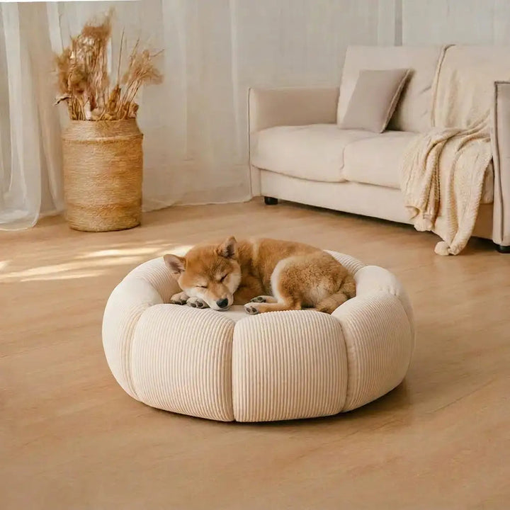 Soft Neck Support Washable Round Cat Bed Dog Bed 2