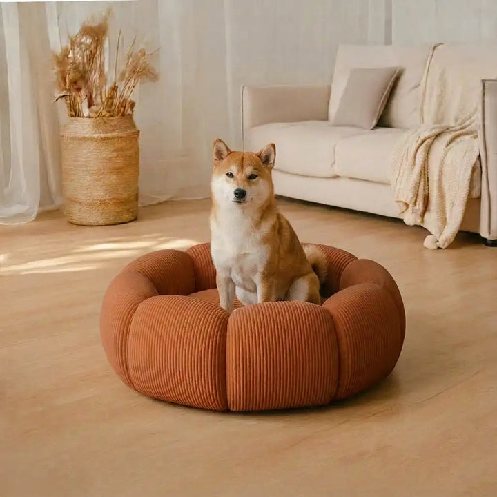 Soft Neck Support Washable Round Cat Bed Dog Bed 5