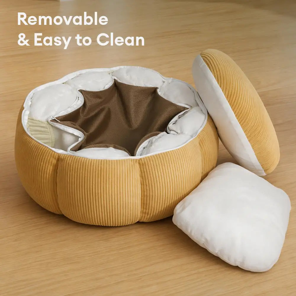 Soft Neck Support Washable Round Cat Bed Dog Bed 8