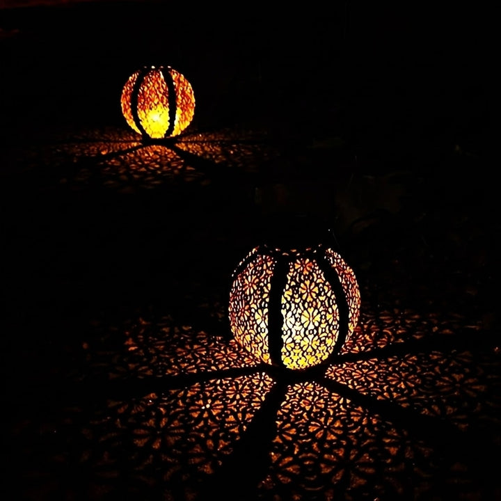Solar Garden Lantern | Hanging Hollow Pattern LED Outdoor Light 5