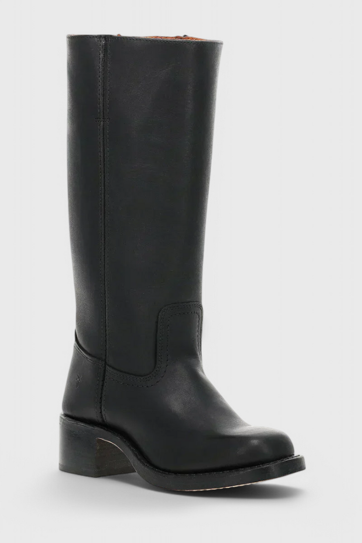 Women's Heeled Leather-Look Knee-High Boots