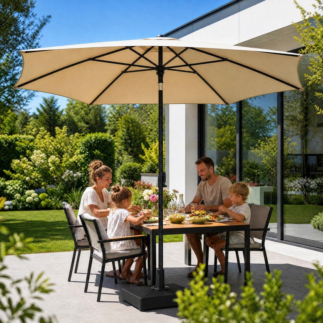 Tilting Garden Parasol with Crank Handle & UV-Resistant Canopy 1