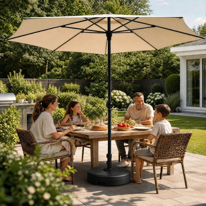 Tilting Garden Parasol with Crank Handle & UV-Resistant Canopy 3