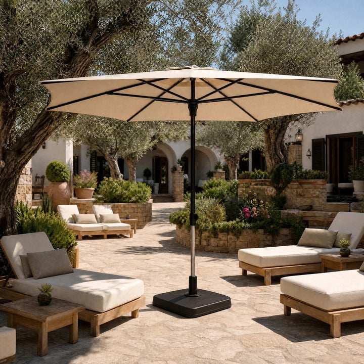 Tilting Garden Parasol with Crank Handle & UV-Resistant Canopy 4