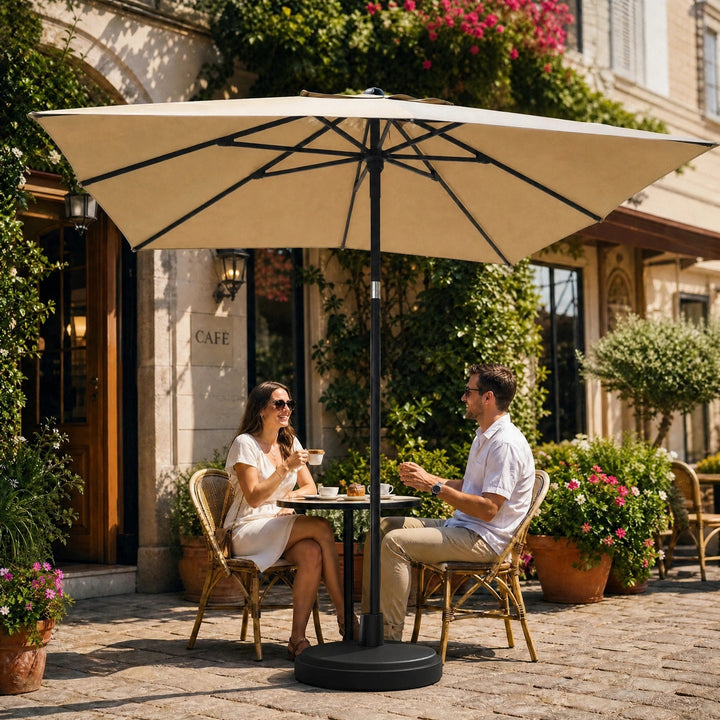 Tilting Garden Parasol with Crank Handle & UV-Resistant Canopy 6