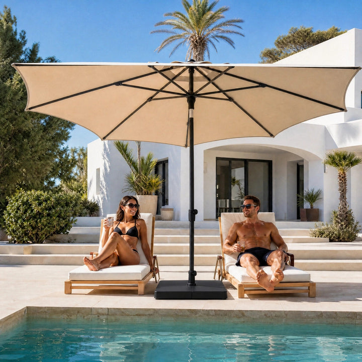 Tilting Garden Parasol with Crank Handle & UV-Resistant Canopy 8