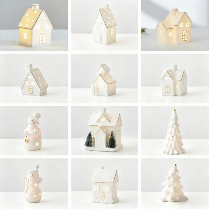 Ceramic Christmas Village | Handcrafted Light-Up Houses
