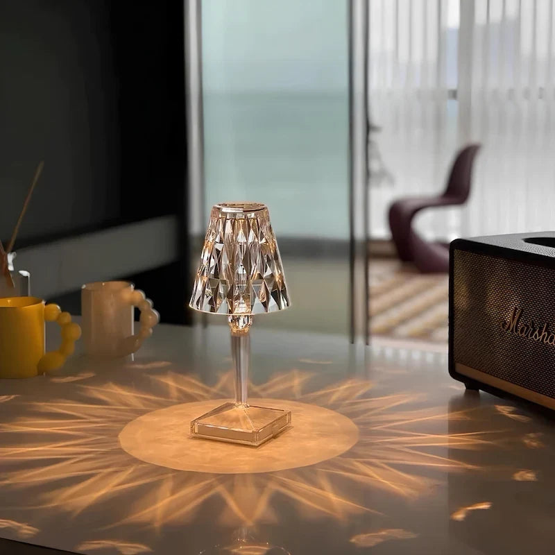 Sparkling Crystal Lamp | Touch-Sensitive Control, Rechargeable
