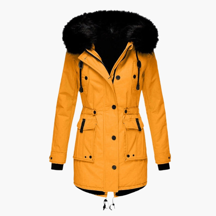 Women's Faux Fur Winter Parka with Drawstring