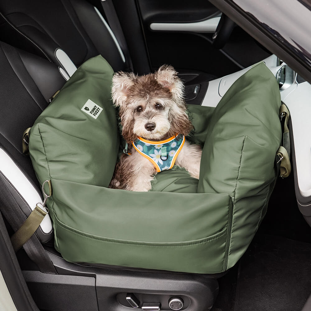 Portable Waterproof Dog Car Booster Seat with LATCH Anchors and Non Slip Base