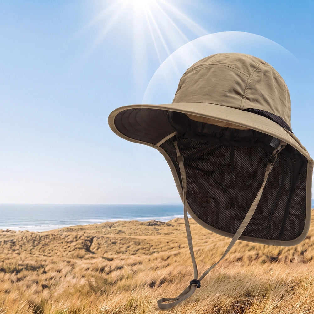 Wide Brim Sun Hat with Neck Flap - UPF 50+ UV Protection Hiking Hat 1