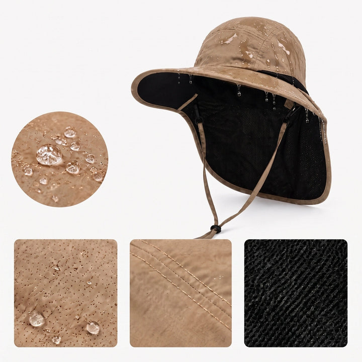 Wide Brim Sun Hat with Neck Flap - UPF 50+ UV Protection Hiking Hat 6