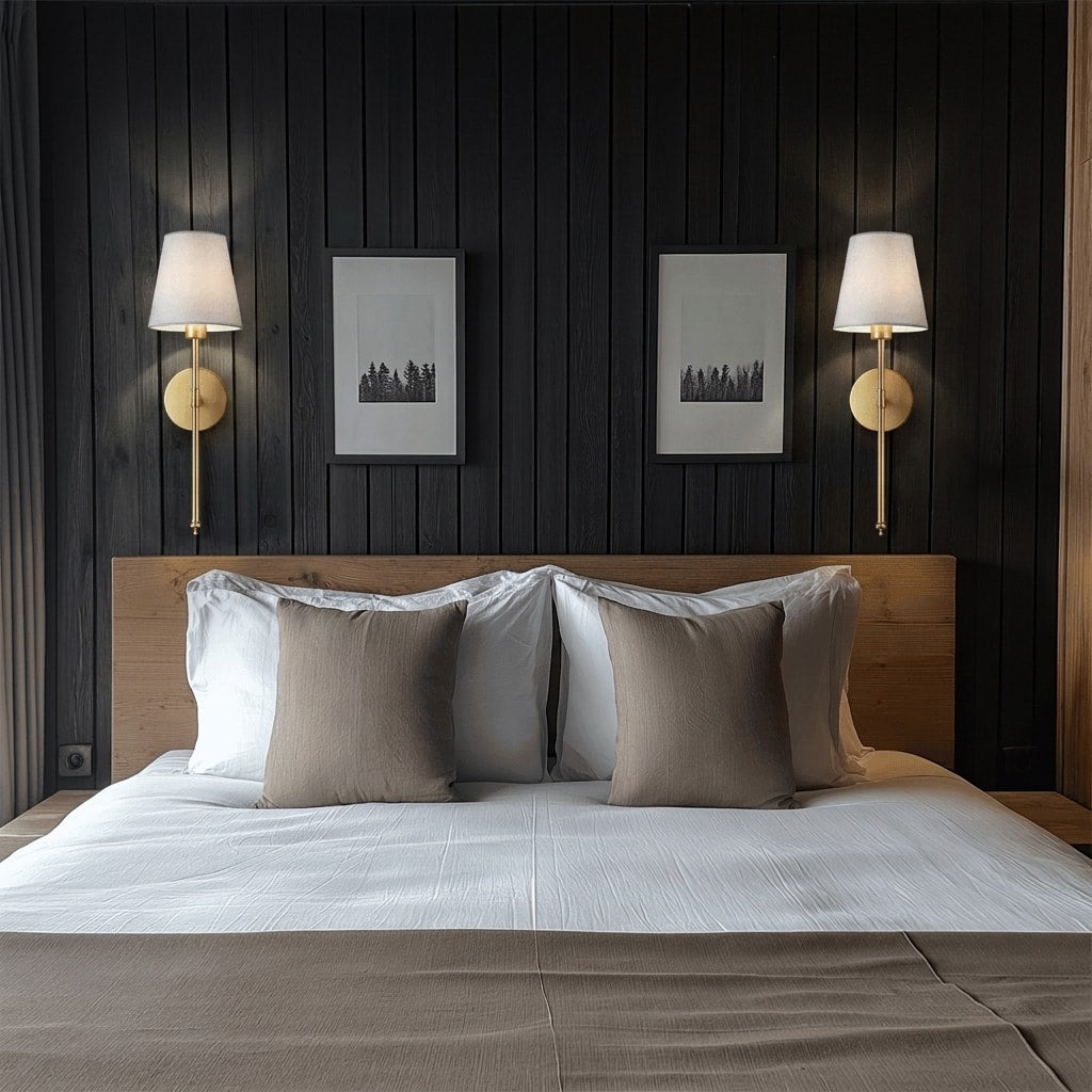 Wireless Wall Sconce Set | Modern Fabric Shade Wall Lights 6