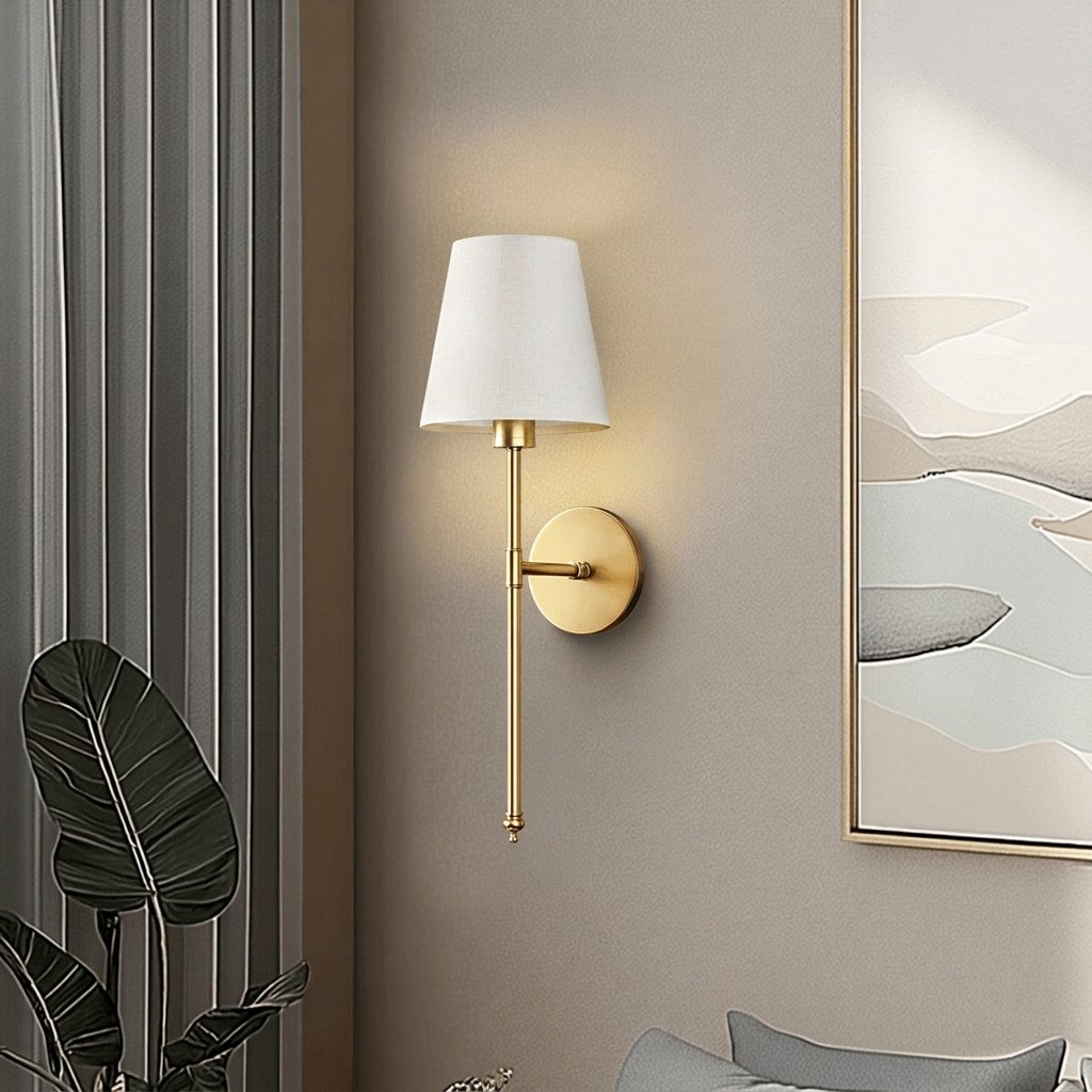 Wireless Wall Sconce Set | Modern Fabric Shade Wall Lights 7
