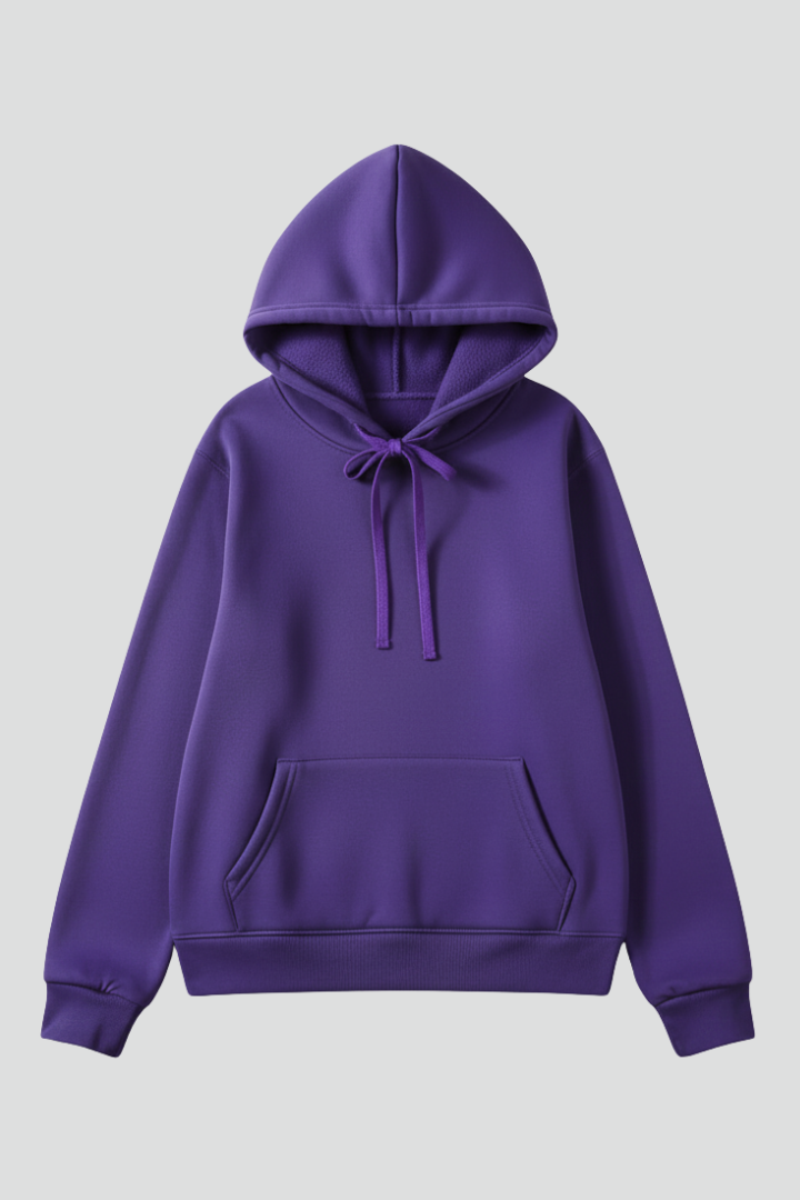 Women's Ribbed Hooded Sweatshirt in Purple, image 1