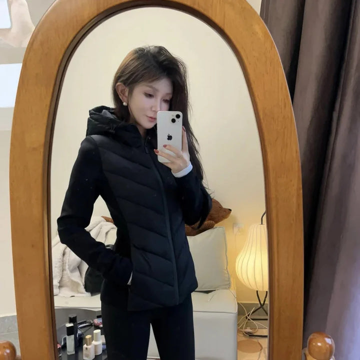 Women's Zip-Through Padded Jacket in Beige, image 8