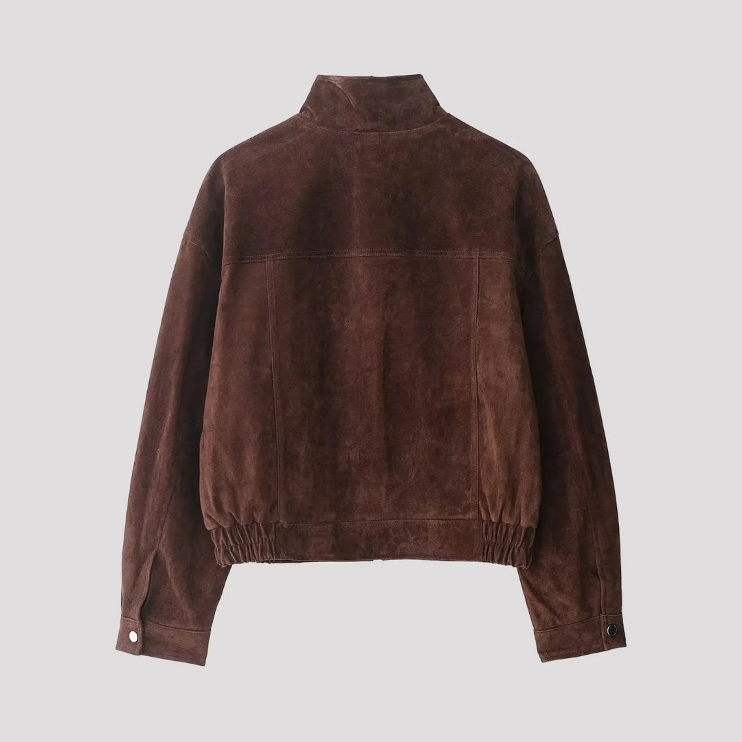 Women's Cropped Button-Front Jacket for Autumn and Winter, image 2