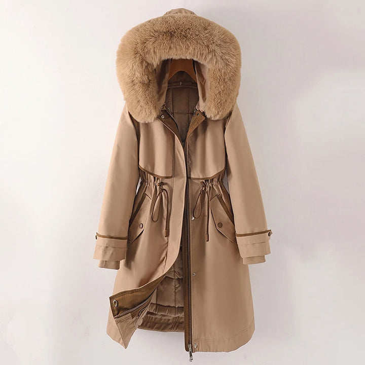 Women's Parka Jacket with Decorative Faux Fur