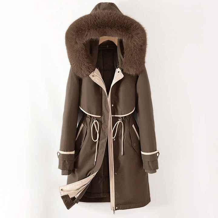 Women's Parka Jacket with Decorative Faux Fur