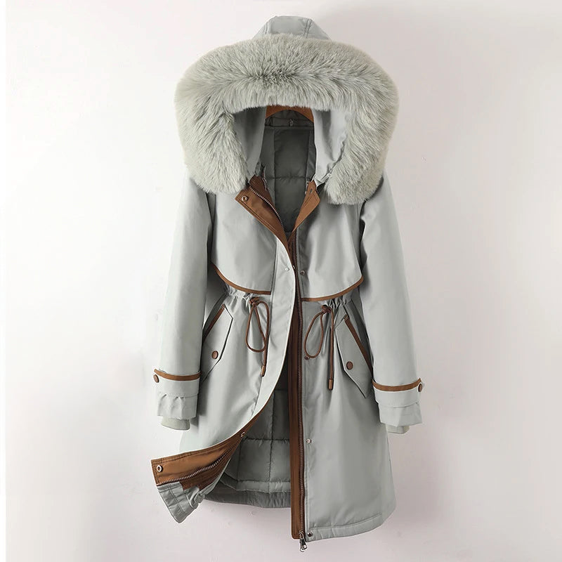 Women's Parka Jacket with Decorative Faux Fur