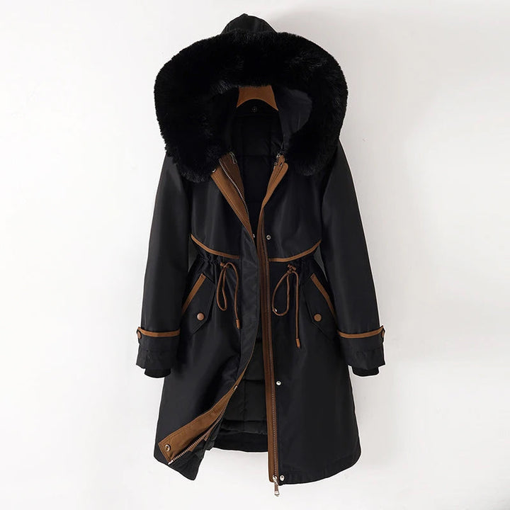 Women's Parka Jacket with Decorative Faux Fur