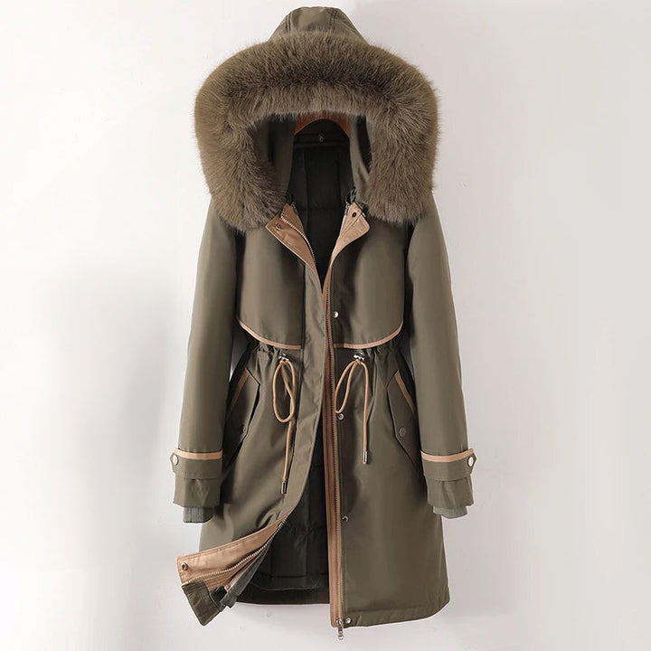 Women's Parka Jacket with Decorative Faux Fur