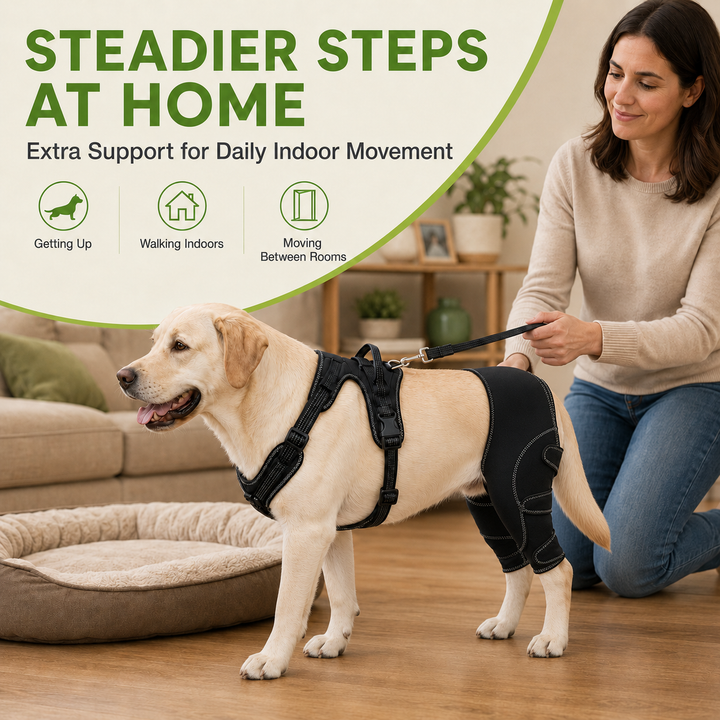 Dual Rear Leg Dog Support Brace with Harness | Walking Stability for Weak Hind Legs