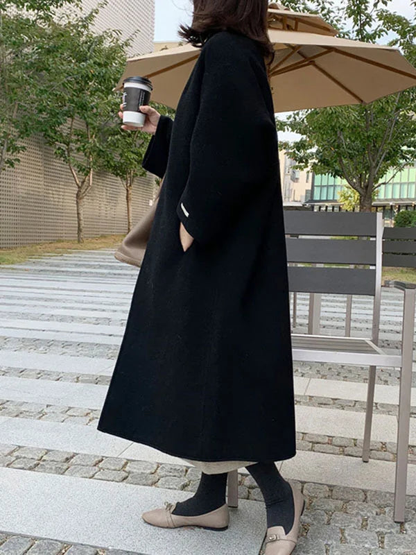 Oversized Open Front Long Coat for Women with Wide Sleeves (10)