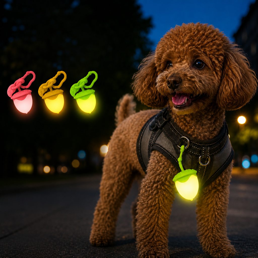 AcornGlow USB-C Rechargeable Pet Safety Light for Night Walks