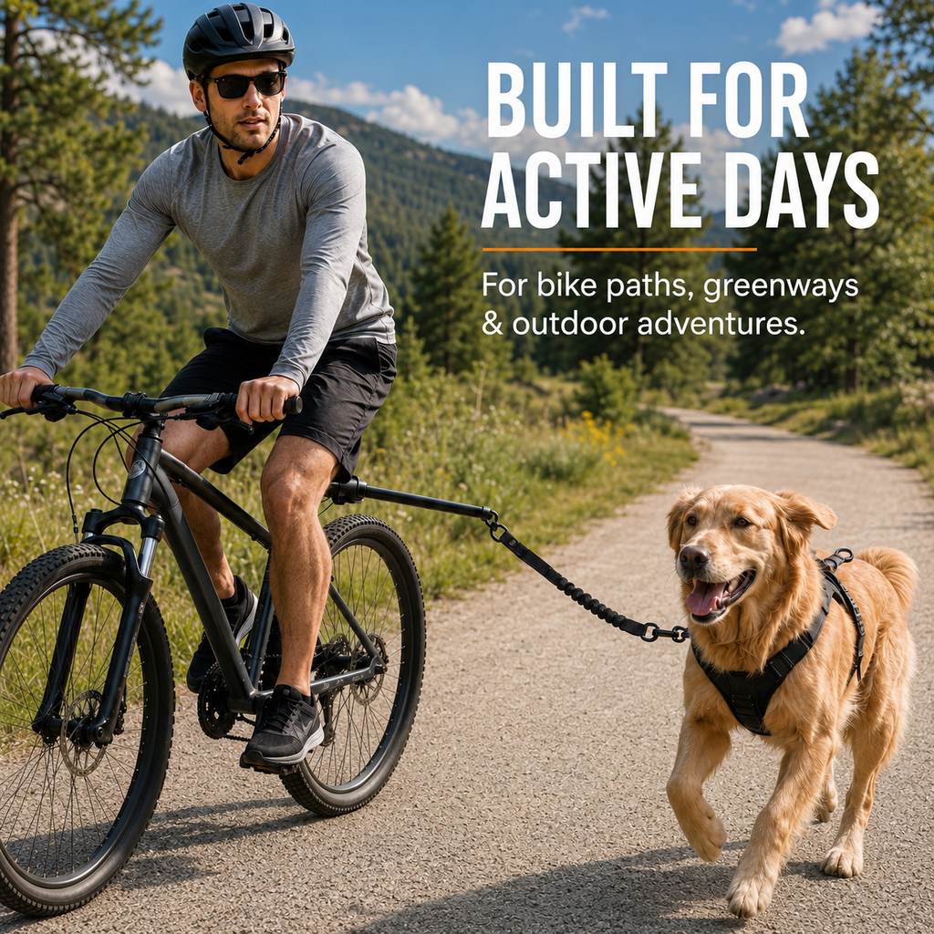Hands-Free Dog Bike Leash with Shock-Absorbing Bungee